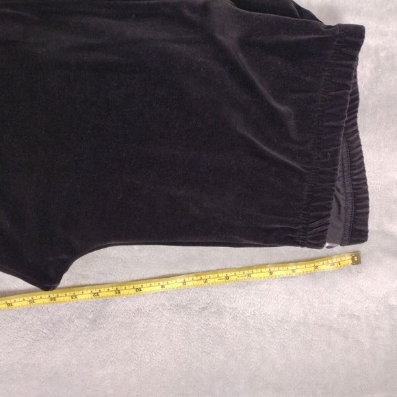 Velour Jogger Pants Black Pull On Elastic Waist Size L Vintage Liz claiborne - Picture 10 of 12